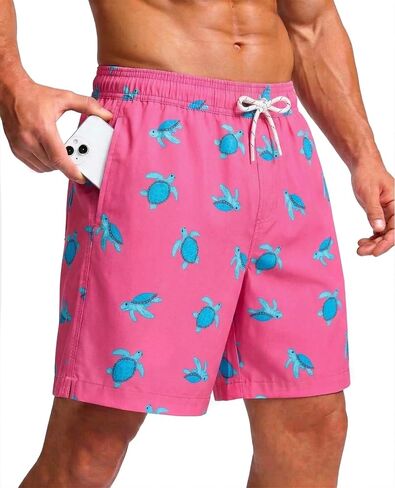 Mens Swim Trunks with Mesh Lining Quick Dry Bathing Suits Swimming Board Shorts 7"/9" with Pockets in Saudi Arabia