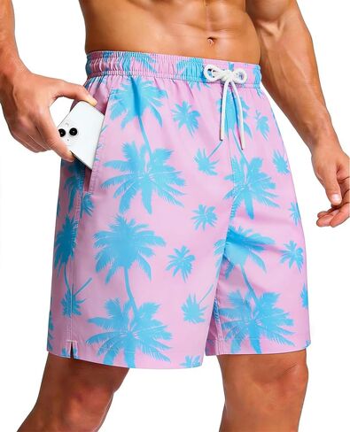 Mens Swim Trunks with Mesh Lining Quick Dry Bathing Suits Swimming Board Shorts 7"/9" with Pockets in Saudi Arabia
