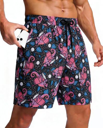 Mens Swim Trunks with Mesh Lining Quick Dry Bathing Suits Swimming Board Shorts 7"/9" with Pockets in Saudi Arabia