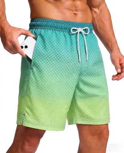Mens Swim Trunks with Mesh Lining Quick Dry Bathing Suits Swimming Board Shorts 7"/9" with Pockets in Saudi Arabia