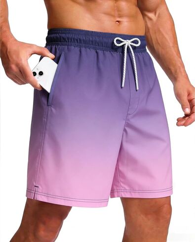 Mens Swim Trunks with Mesh Lining Quick Dry Bathing Suits Swimming Board Shorts 7"/9" with Pockets in Saudi Arabia
