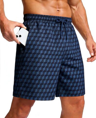 Mens Swim Trunks with Mesh Lining Quick Dry Bathing Suits Swimming Board Shorts 7"/9" with Pockets in Saudi Arabia