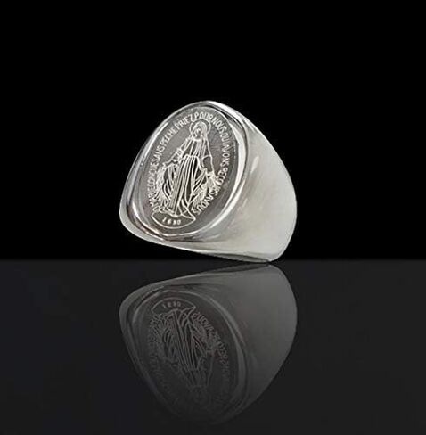 Catholic Unisex Miraculous Ring Stainless Steel Catholic Miraculous Ring-Miraculous Holy Prayer Card Included in Saudi Arabia