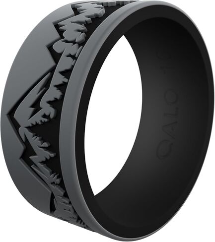 QALO Men's Rubber Ring – 1.85mm Thick – Skin-Friendly, Flexible, Lightweight, All-Day Wearable Silicone Wedding Band Men for Work, Training, Gym & Everyday Wear – Comfortable Durable Fit in Saudi Arabia