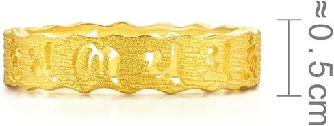 CHOW SANG SANG 999.9 24K Pure Gold Cultural Blessings Om Mani Padme Hum Ring for Women & Men (US Size: 7.5, Diameter 17.7mm) 83215R Price-by-Weight 3.74g Gold in Kuwait