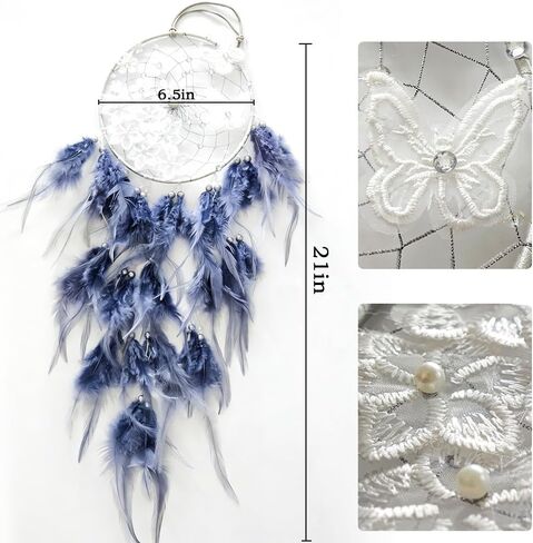 Handmade Feather Dream Catchers, Feather Dream Catchers for Wall Decor, Hanging Dreamcatcher for Girls Bedroom, Great Gift for Girls Women in Saudi Arabia