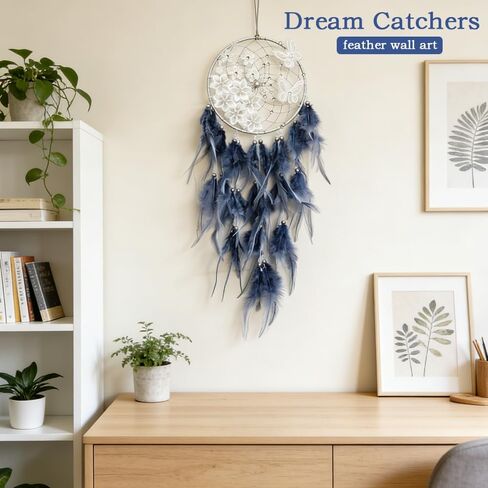 Handmade Feather Dream Catchers, Feather Dream Catchers for Wall Decor, Hanging Dreamcatcher for Girls Bedroom, Great Gift for Girls Women in Saudi Arabia