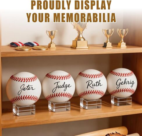 tutata Glass Baseball Holder, Clear Baseball Display Stand - 6 Pack (Medium) in Kuwait
