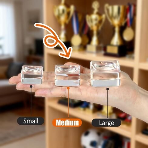 tutata Glass Baseball Holder, Clear Baseball Display Stand - 6 Pack (Medium) in Kuwait