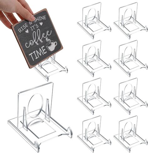 9 Pcs Mini Card Display Stand, Adjustable Premium Acrylic Trading Card Stand, 2.56x1.97in Clear Hard-Wearing Plastic Card Holder for Graded Card Sports Card Trading Card PSA Card Baseball Card in Kuwait