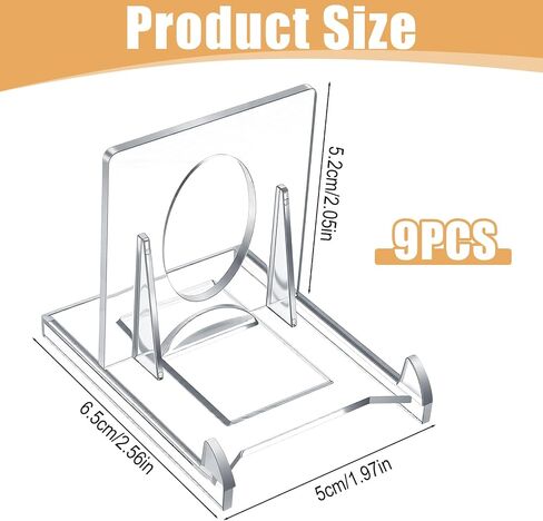 9 Pcs Mini Card Display Stand, Adjustable Premium Acrylic Trading Card Stand, 2.56x1.97in Clear Hard-Wearing Plastic Card Holder for Graded Card Sports Card Trading Card PSA Card Baseball Card in Kuwait