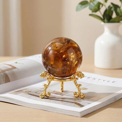 MAQUITA 20 Pcs Gold Crystal Ball Stand for Displaying Crystal Glass and Natural Rocks, Sphere Display Holder for 40mm-80mm Sphere or Stone in Kuwait