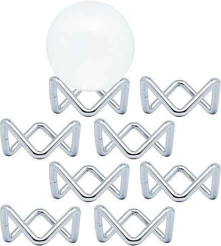 8 PCS Crystal Ball Stand, Stainless Steel Geometric Triangle Sphere Holder for 1.6-2.8 Inch Spheres, Rocks, Mineral, Golf (Gold) in Saudi Arabia
