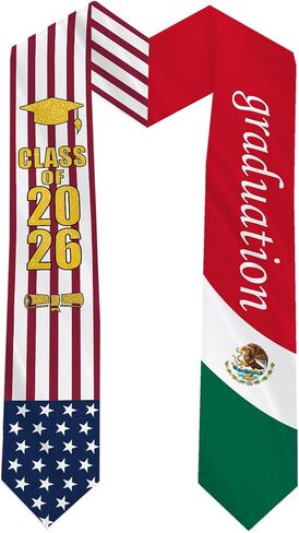 Mexican Students Graduation Stole Sash 2026 Graduation Stole Mexican American Sash in Kuwait