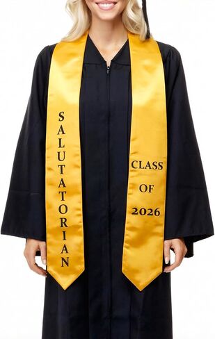 GraduatePro Printed Valedictorian, Salutatorian & Honor Graduation Stole Class of 2026 for Adults 72 Inches 2 Colors in Kuwait