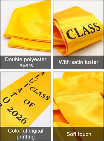 GraduatePro Printed Valedictorian, Salutatorian & Honor Graduation Stole Class of 2026 for Adults 72 Inches 2 Colors in Kuwait