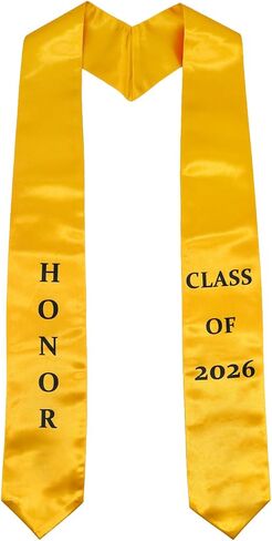 GraduatePro Printed Valedictorian, Salutatorian & Honor Graduation Stole Class of 2026 for Adults 72 Inches 2 Colors in Kuwait