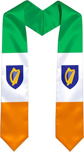 Graduation Satin Stole Scarf with National Flag Design, 72" Sash for International Graduate in Kuwait