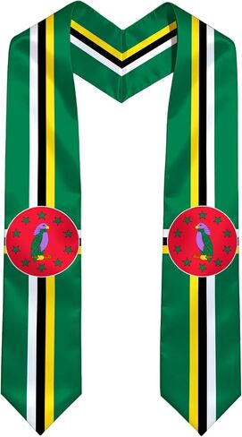 Graduation Satin Stole Scarf with National Flag Design, 72" Sash for International Graduate in Kuwait