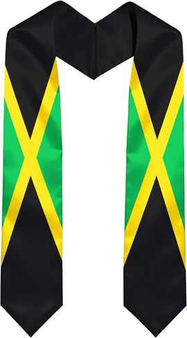 Graduation Satin Stole Scarf with National Flag Design, 72" Sash for International Graduate in Kuwait