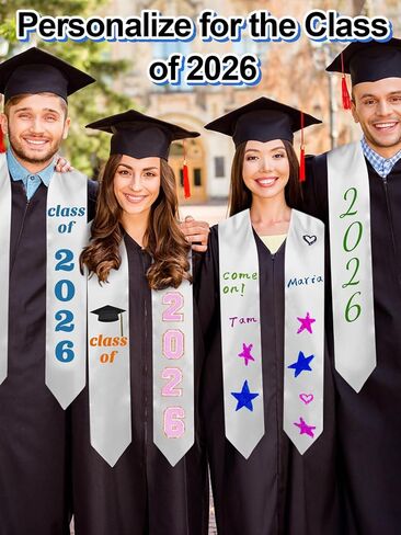 Cosweet Graduation Stole 72" Long, Class of 2026 Customizable Blank Graduation Sash for Unisex Adults, 1 pc in Kuwait
