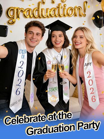 Cosweet Graduation Stole 72" Long, Class of 2026 Customizable Blank Graduation Sash for Unisex Adults, 1 pc in Kuwait