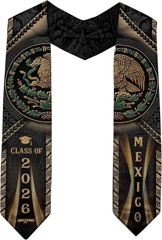 Mexican Stole, Mexican Graduation Sash 2026, Graduation Sash Mexico With Aztec Pattern in Saudi Arabia