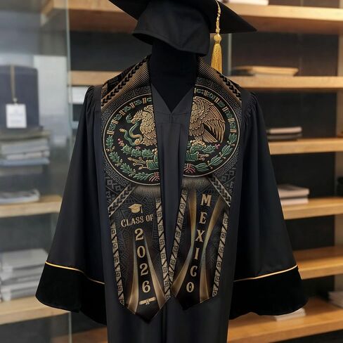 Mexican Stole, Mexican Graduation Sash 2026, Graduation Sash Mexico With Aztec Pattern in Saudi Arabia