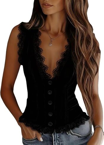 Vest for Women Western Tops Country Concert Sleeveless V Neck Button Down Black Leather Vest Women Trendy 2026 in Kuwait