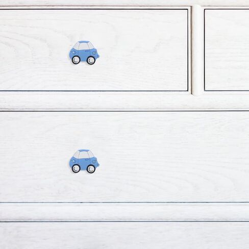 Toyvian Cartoon Car Drawer Handles 2pcs for Nursery Cabinet Pulls Boys Bedroom Dresser Knobs Blue Car Shape with Screws ’s Cupboard Door Hardware in Kuwait