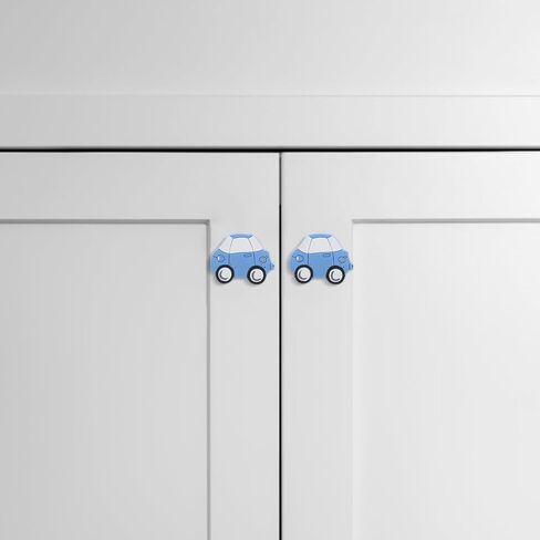 Toyvian Cartoon Car Drawer Handles 2pcs for Nursery Cabinet Pulls Boys Bedroom Dresser Knobs Blue Car Shape with Screws ’s Cupboard Door Hardware in Kuwait