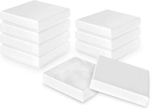 vivinin Jewelry Gift Boxes 8 Pack, Cardboard Jewelry Boxes Bulk 3.5 x 3.5 x 7/8 Inch, Bracelet Boxes with Cotton Filled and Lids, Small Boxes for Jewelry, Earrings, Necklaces (Brown) in Saudi Arabia