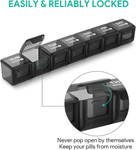 TookMag XL Monthly Pill Organizer 28 Day Pill Box, Large Medicine Pills Organizer 4 Weeks, One Month Pill Box Pill Case Travel Pill Organizer with Dust-Proof Container/Vitamin/Supplements in Kuwait