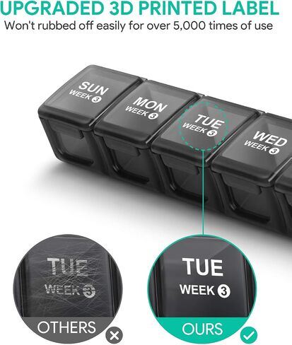 TookMag XL Monthly Pill Organizer 28 Day Pill Box, Large Medicine Pills Organizer 4 Weeks, One Month Pill Box Pill Case Travel Pill Organizer with Dust-Proof Container/Vitamin/Supplements in Kuwait