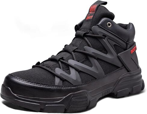 Work Boots for Men Steel Toe Boots Comfortable Breathable High Top Indestructible Safety Boots for Women Lightweight Safety Shoes Non Slip Work Shoes Industry Construction waterproof Boots in Saudi Arabia