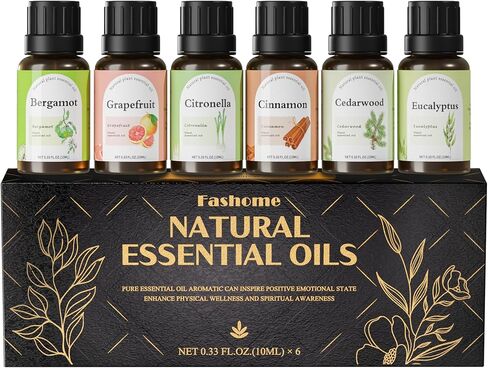 Essential Oil Blends 6-Pack for Diffusers & DIY, Citrus Floral, 10ml Each | Energizing Citrus & Floral Aromatherapy Oils for Focus, Relaxation & Home Use in Saudi Arabia