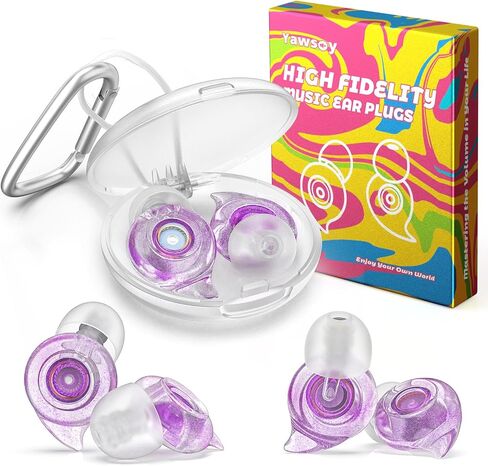 Yawsoy Concert Ear Plugs, 2 Pairs High Fidelity Ear Plugs with Acoustic Filter, Noise Reduction for Musicians in Kuwait