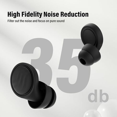 Ear Plugs for Sleeping Noise Cancelling - 35dB Reusable Ear Plugs with 7 Eartips and Carry Case - Flexible Hearing Protection - Replaceable Single/Double Eartips for Sleep, Focus, Travel, Work in Kuwait