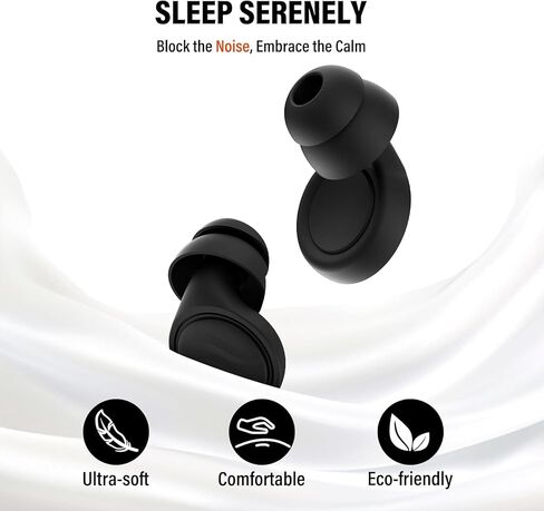 Ear Plugs for Sleeping Noise Cancelling - 35dB Reusable Ear Plugs with 7 Eartips and Carry Case - Flexible Hearing Protection - Replaceable Single/Double Eartips for Sleep, Focus, Travel, Work in Kuwait