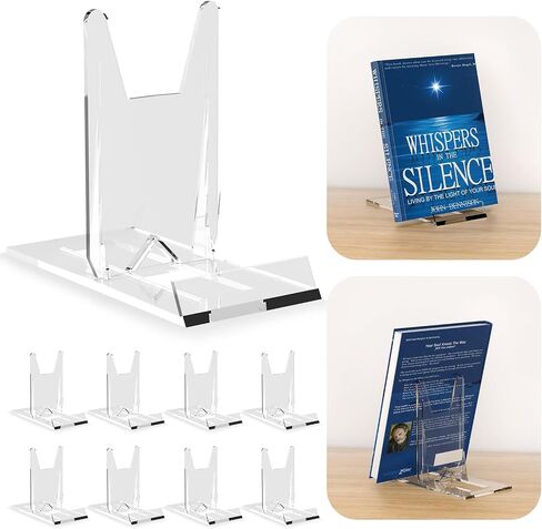 18 Pack Acrylic Book Stand, Adjustable Book Display Holder Easel Collector Stand for or Phone Magazine Picture Comic Album CD Postcard Artworks in Saudi Arabia