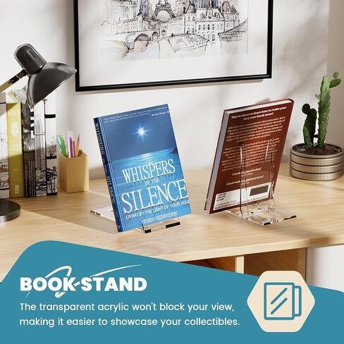 18 Pack Acrylic Book Stand, Adjustable Book Display Holder Easel Collector Stand for or Phone Magazine Picture Comic Album CD Postcard Artworks in Saudi Arabia