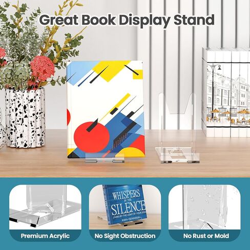 18 Pack Acrylic Book Stand, Adjustable Book Display Holder Easel Collector Stand for or Phone Magazine Picture Comic Album CD Postcard Artworks in Saudi Arabia