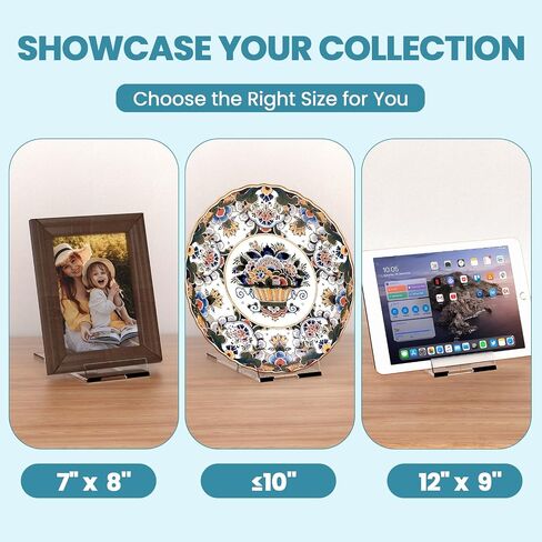 18 Pack Acrylic Book Stand, Adjustable Book Display Holder Easel Collector Stand for or Phone Magazine Picture Comic Album CD Postcard Artworks in Saudi Arabia