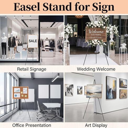 2 Pack Easel Stand for Sign, 66" Easel Stand for Painting & Display Black Aluminum Metal Tripod with Carry Bag, Portable Travel Easel for Adults Artists Wedding Sign in Saudi Arabia