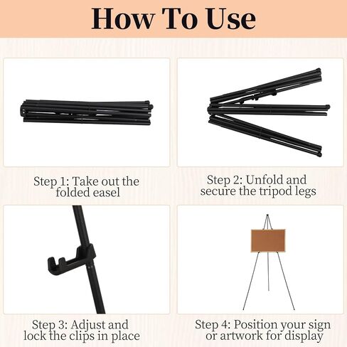2 Pack Easel Stand for Sign, 66" Easel Stand for Painting & Display Black Aluminum Metal Tripod with Carry Bag, Portable Travel Easel for Adults Artists Wedding Sign in Saudi Arabia