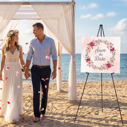2 Pack Easel Stand for Sign, 66" Easel Stand for Painting & Display Black Aluminum Metal Tripod with Carry Bag, Portable Travel Easel for Adults Artists Wedding Sign in Saudi Arabia