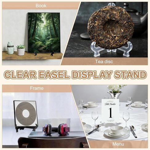 uxcell 4 Pcs Acrylic Easels Plate Stands, 4.72 Inch Folding Plate Display Stands Holder Easels Plate Holders for Display Frames Decorative Picture Frame Magazine, Black in Kuwait