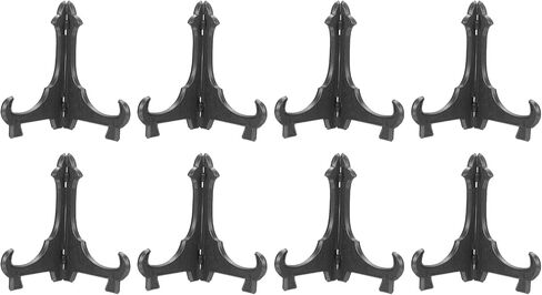 uxcell 4 Pcs Acrylic Easels Plate Stands, 4.72 Inch Folding Plate Display Stands Holder Easels Plate Holders for Display Frames Decorative Picture Frame Magazine, Black in Kuwait