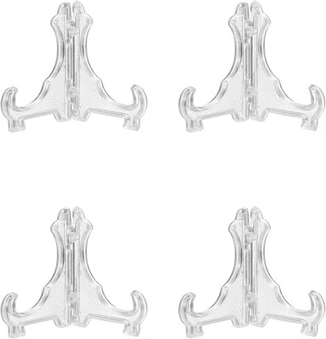 uxcell 4 Pcs Acrylic Easels Plate Stands, 4.72 Inch Folding Plate Display Stands Holder Easels Plate Holders for Display Frames Decorative Picture Frame Magazine, Black in Kuwait
