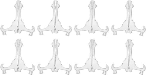 uxcell 4 Pcs Acrylic Easels Plate Stands, 4.72 Inch Folding Plate Display Stands Holder Easels Plate Holders for Display Frames Decorative Picture Frame Magazine, Black in Kuwait